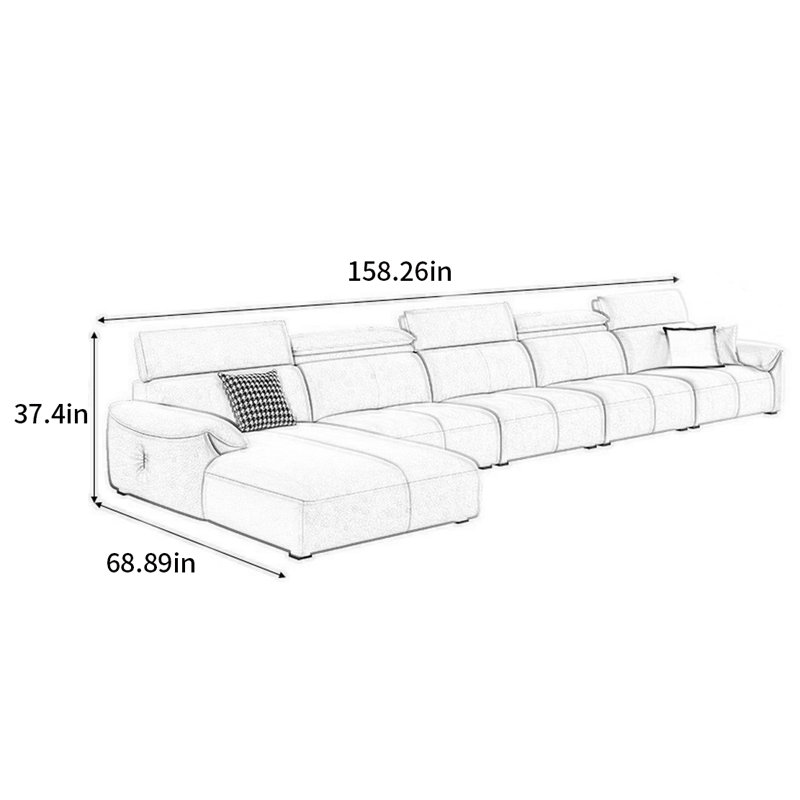 Galaz, H 37,4 po x l 158,26 po x P 68,89 po