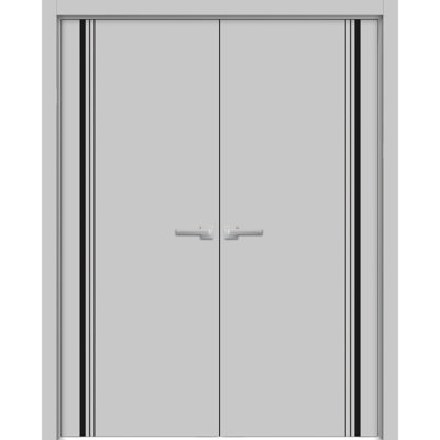 Solid + Manufactured Wood Paneled without Installation Hardware Kit French Doors