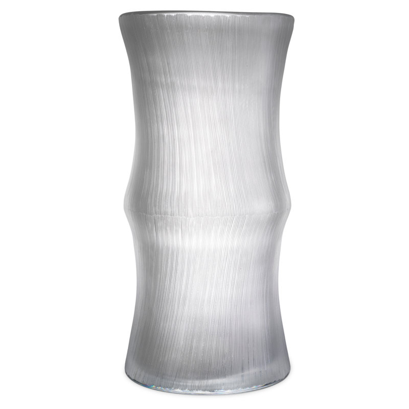 Thiara Handmade Glass Table Vase,  Gray