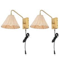 Braidy Warm Gold Plug-in Wall Sconce with Cord Cover - #610N9