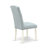 6 Piece Dining Table Set Contains a Rectangle Dining Room Table with X-Legs and 4 Baby Blue Linen Fabric Parson Chairs with a Bench, linen white-225785707
