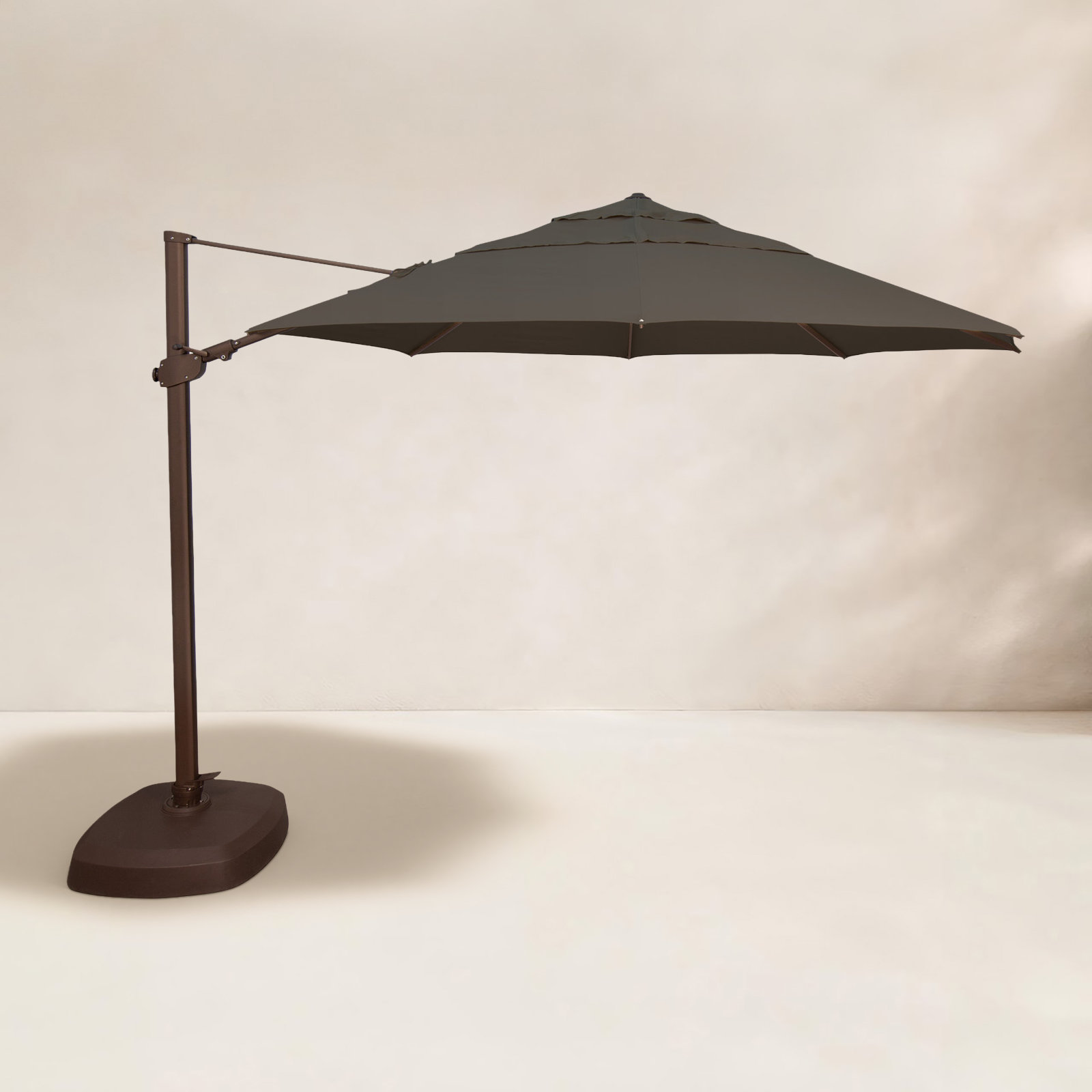 11.5' Sunbrella® Cantilever Umbrella, Bronze, Canvas Black Sunbrella® Canvas