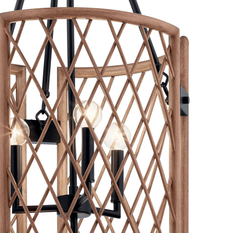6 - Light Dimmable Drum Chandelier, Palm