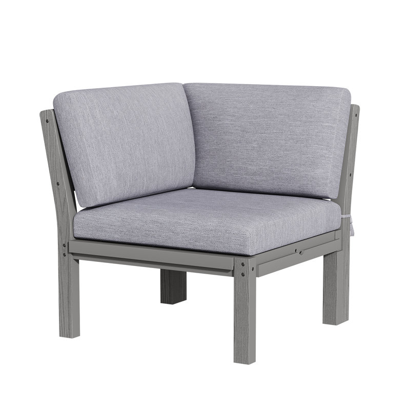 Modern Hips Outdoor Modular Sectional Corner Chair,Grey, Gray, Gray