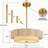 17.7" Modern Drum Chandeliers, 3-Light Pendant Light Fixture with E26 Bases, 2-Layer Fabric Shade Chandeliers for Dining Room, Bedroom, Living Room, Kitchen, Foyer