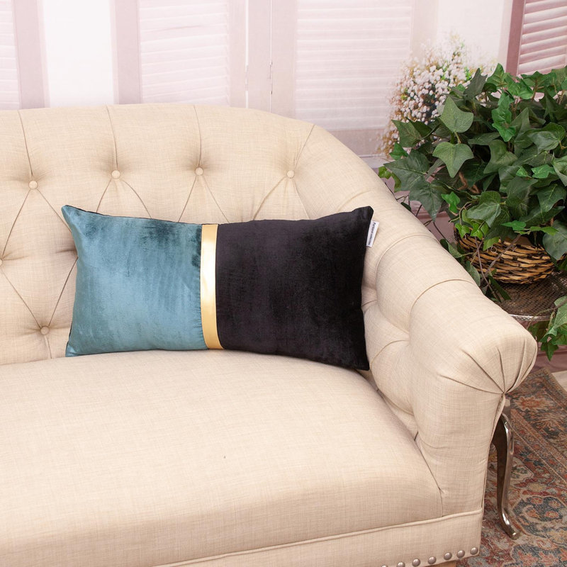 Myra Reversible Throw Pillow, Black/Green