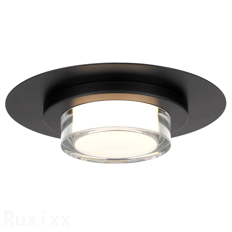 Plafonnier encastré à DEL 12 po, H 2,75 po x l 12 po x P 12 po, Noir