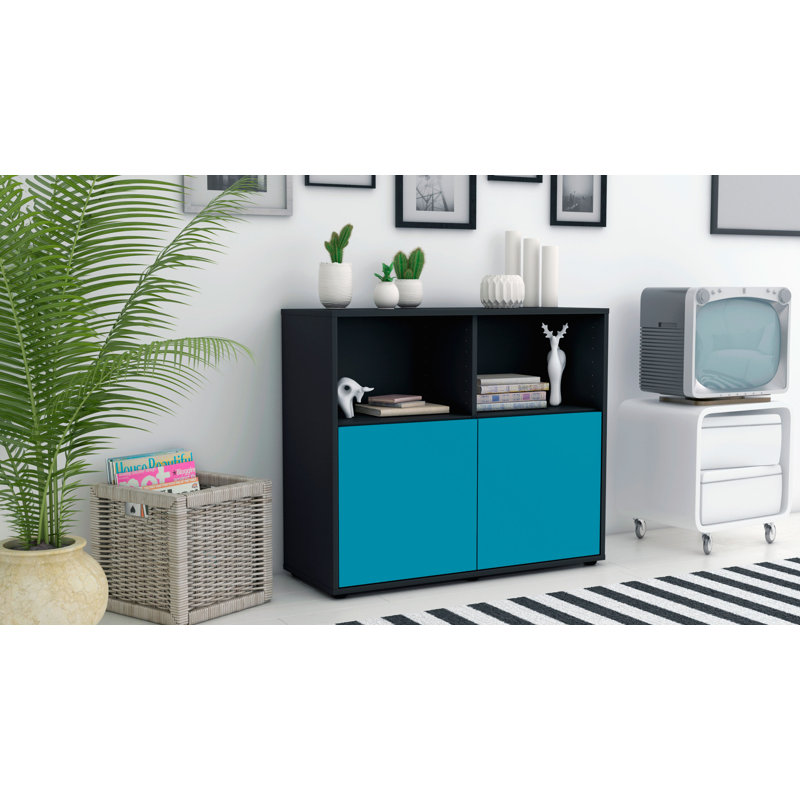 Raleigh 92cm Sideboard, Anthracite/Turquoise
