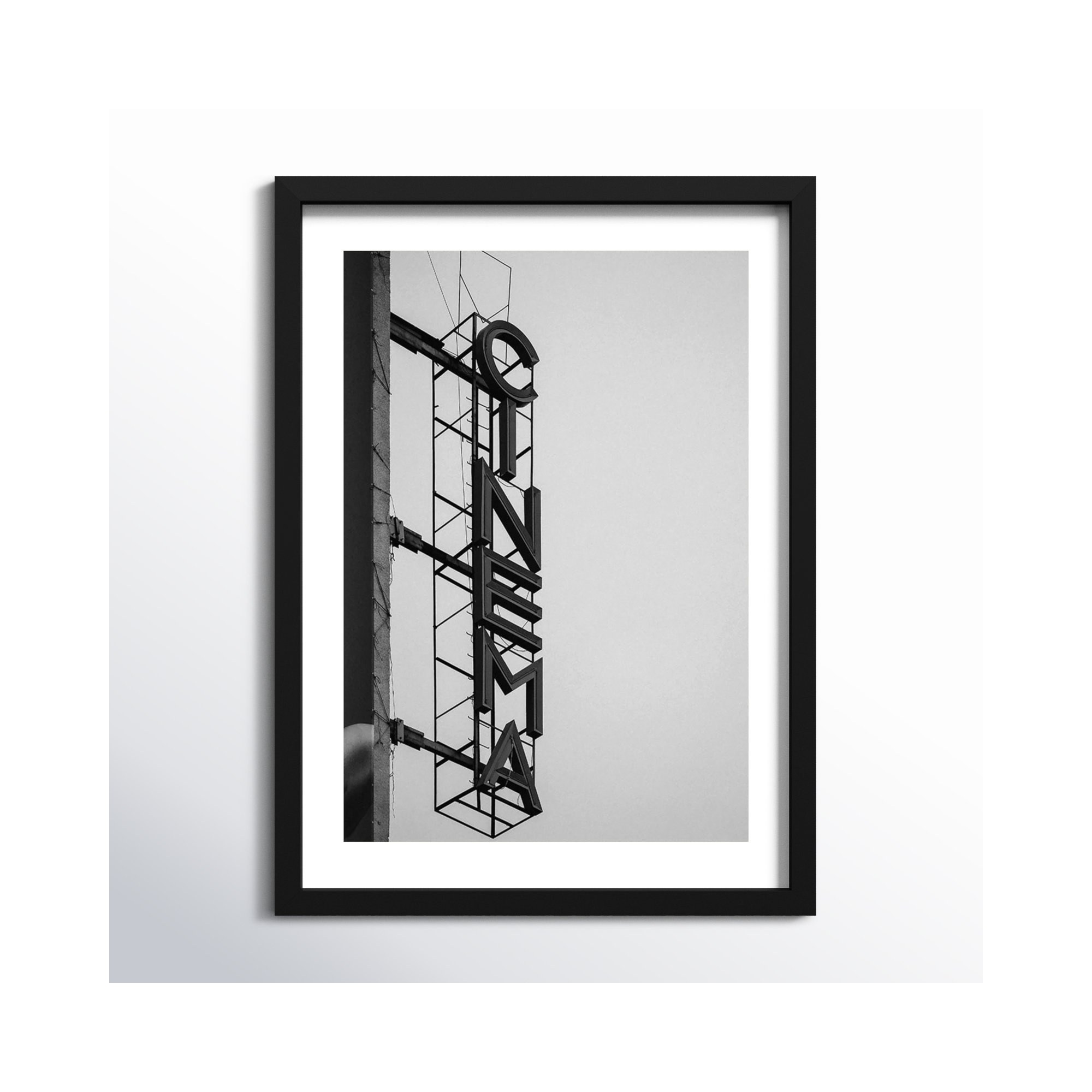 Cinema Marquee Sign by Design Fabrikken, 26.12" H x 19.12" W x 0.88" D, Black