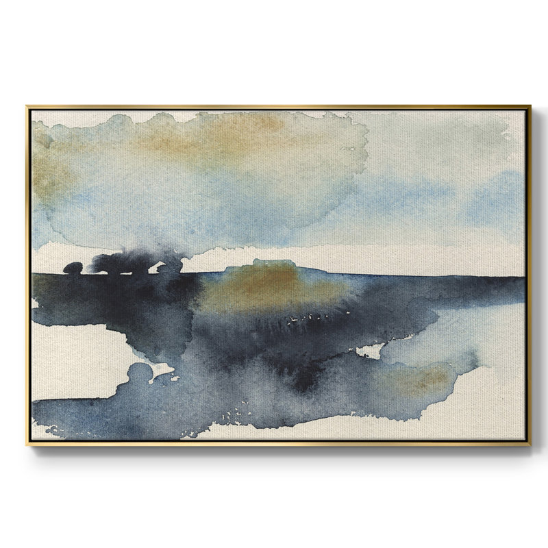 Upheval III " Upheval III ", 27" H x 41" W x 2" D, Gold Floater Framed Canvas