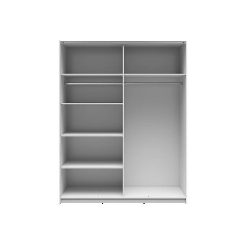 Beverlyn Manufactured Wood Wardrobe, 196cm H x 154cm W x 60cm D, White Gloss