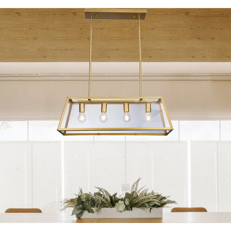 Luminaire suspendu rectangulaire à 4 lumières Aleksejs