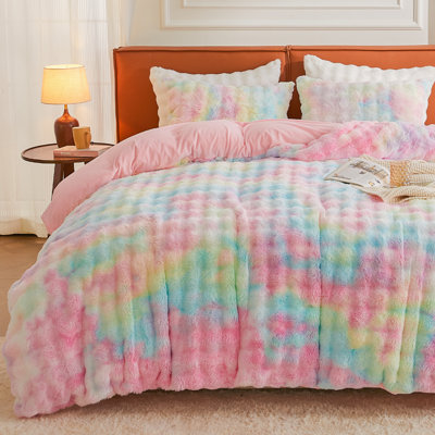 Ensemble de literie à poil long EMME Luxury Elegant Shaggy Bubble