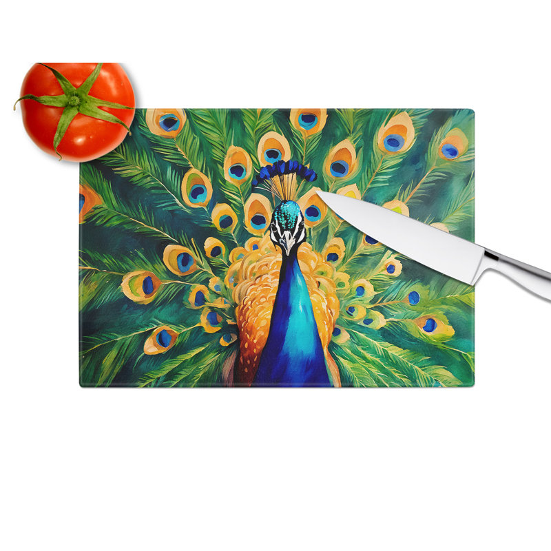 Peacock Glass Cutting Board