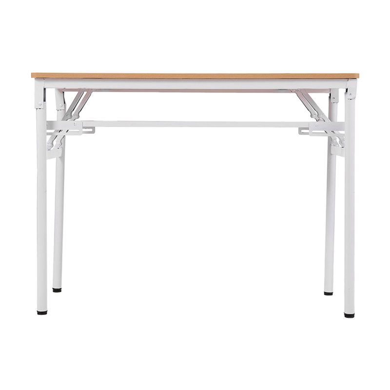 MDF Iron Writing Desk, 75cm H x 80cm W x 40cm D, Nature Wood/White