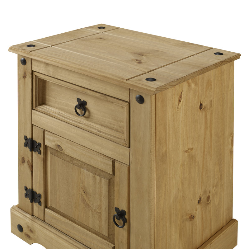 Palmea 53cm W Bedside Table, Antique Wax