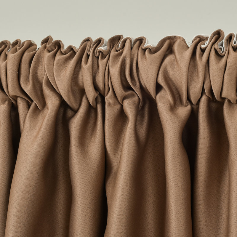 Panneaux de rideaux obscurcissants en satin de couleur unie, L 52 po x L 95 po, Beige foncé
