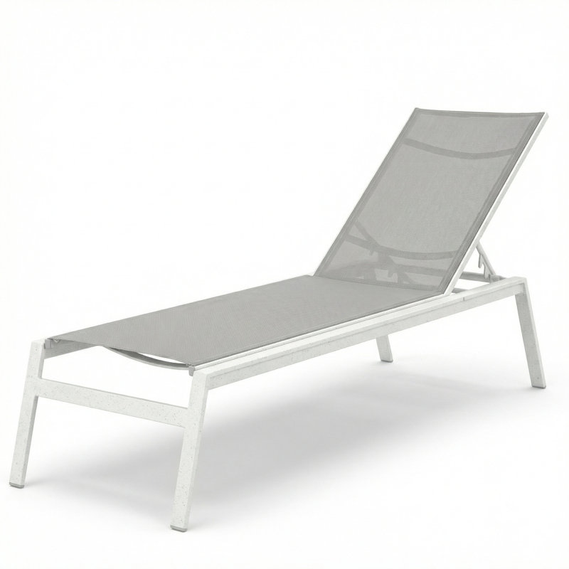 Chaise, Dove Gray Sling/River White