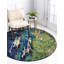 Tapis bleu marine à motif géométrique shirey-571300610