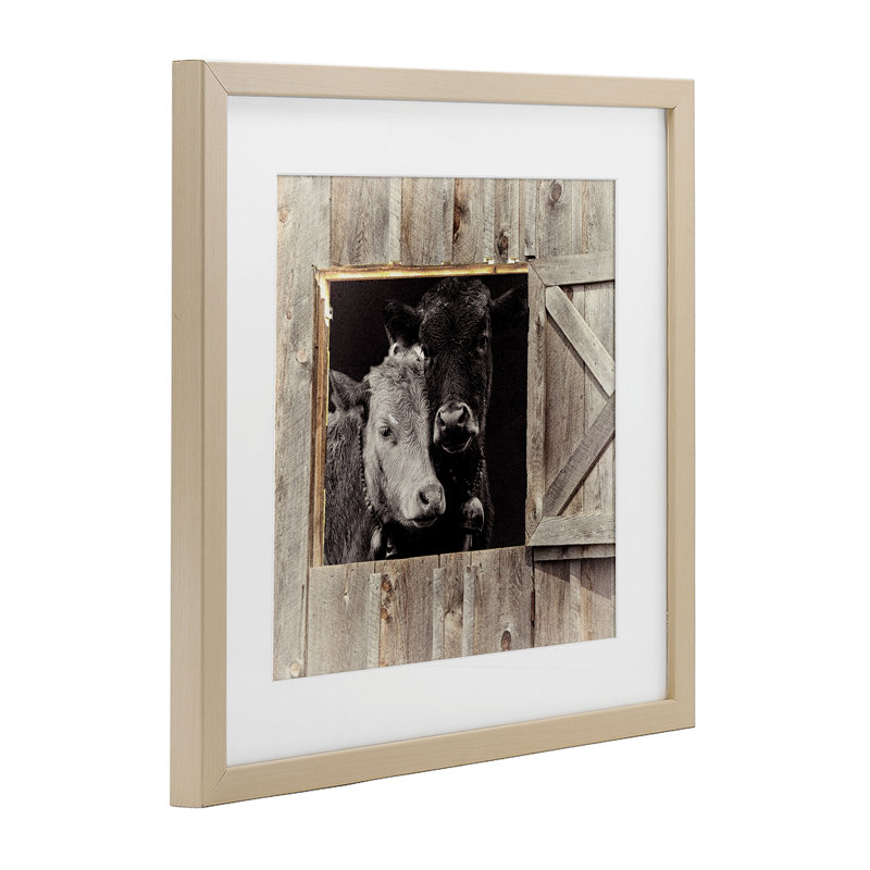 «Best Friends Barn Barn», reproduction sous verre encadrée, conception par Sophie 6, Cadre de récolte en pin