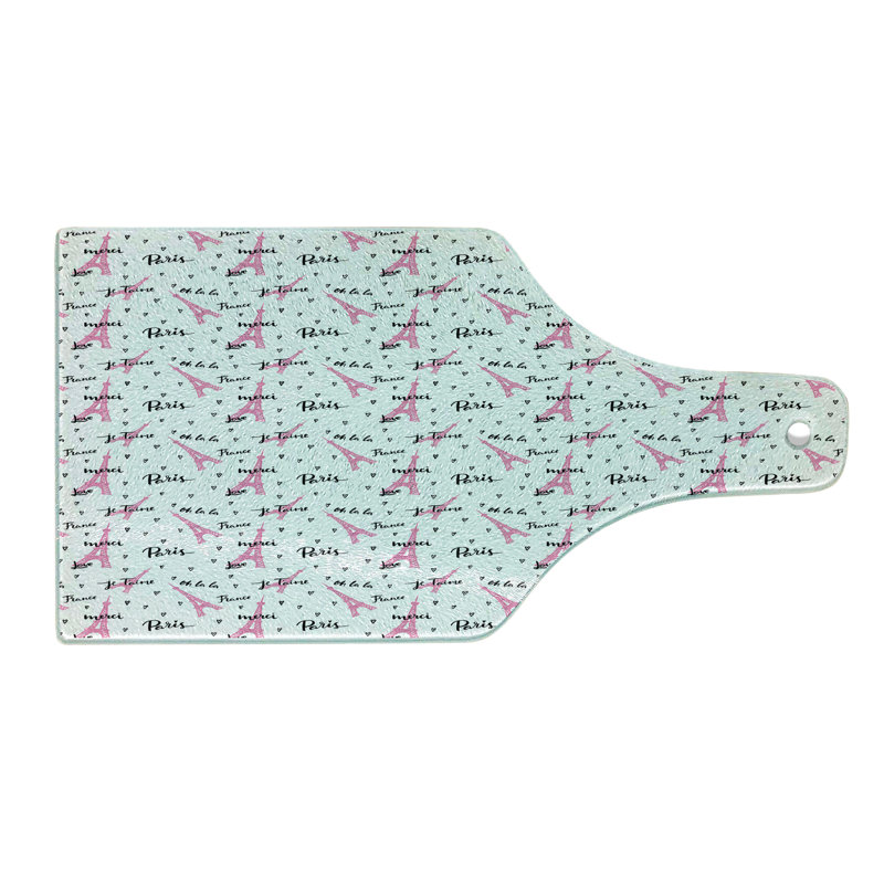 Planche à découper en verre trempé Ambesonne Paris Je Taime Romance