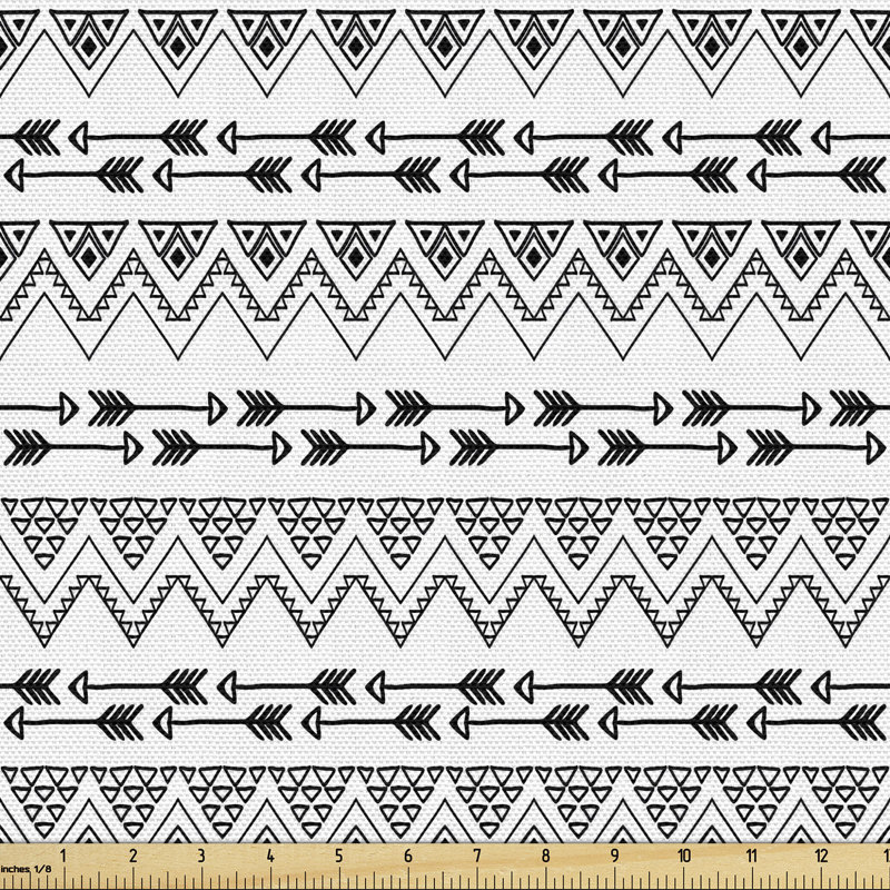 Cece Bohemian Pattern with Triangle Zigzags and Arrows Fabric