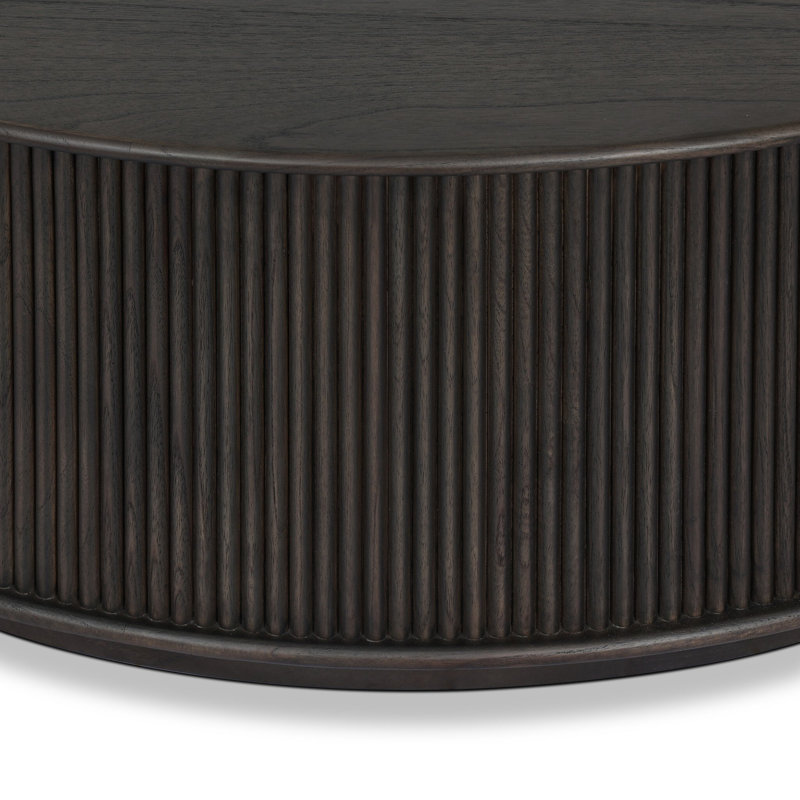 Ona Coffee Table-Amber Mindi Veneer, Smoked Black Mindi