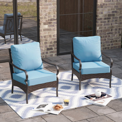 Patio Lounge Chairs With Cushions (set Of 2)