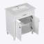 Meuble-lavabo de 30 po avec lavabo en céramique, porte à fermeture en douceur et tablettes réglables-386429979