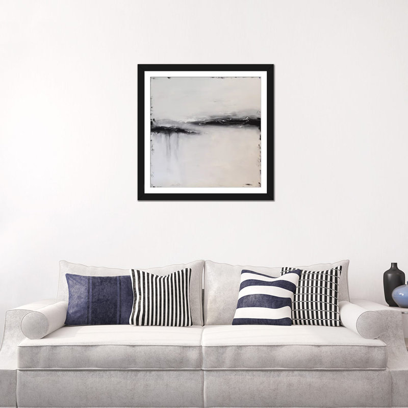 «The Lonely Coast», reproduction sur toile, H 16 po x l 16 po x P 1 po, Papier d'art encadré noir, Blanc