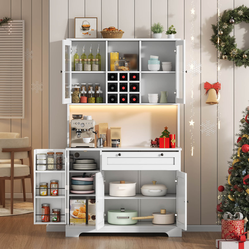 180cm Kitchen Pantry, White