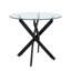 Table de salle à manger ronde, table de salle à manger en verre de 35,5 po avec pieds, table de cuisine moderne pour la maison, salle à manger-133275563