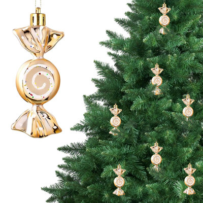 6 pièces ornements de bonbons de Noël suspendus pendentifs de bonbons