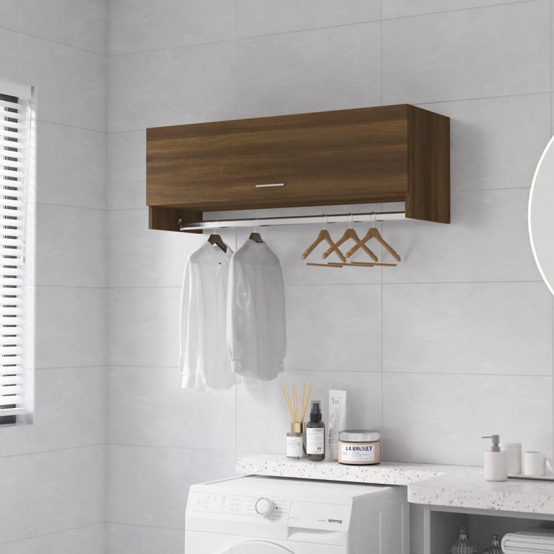 Ayanle 1 Door Wardrobe, 35cm H x 100cm W x 32.5cm D, Old Wood