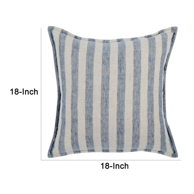 Asherton Striped Linen Reversible Throw Pillow