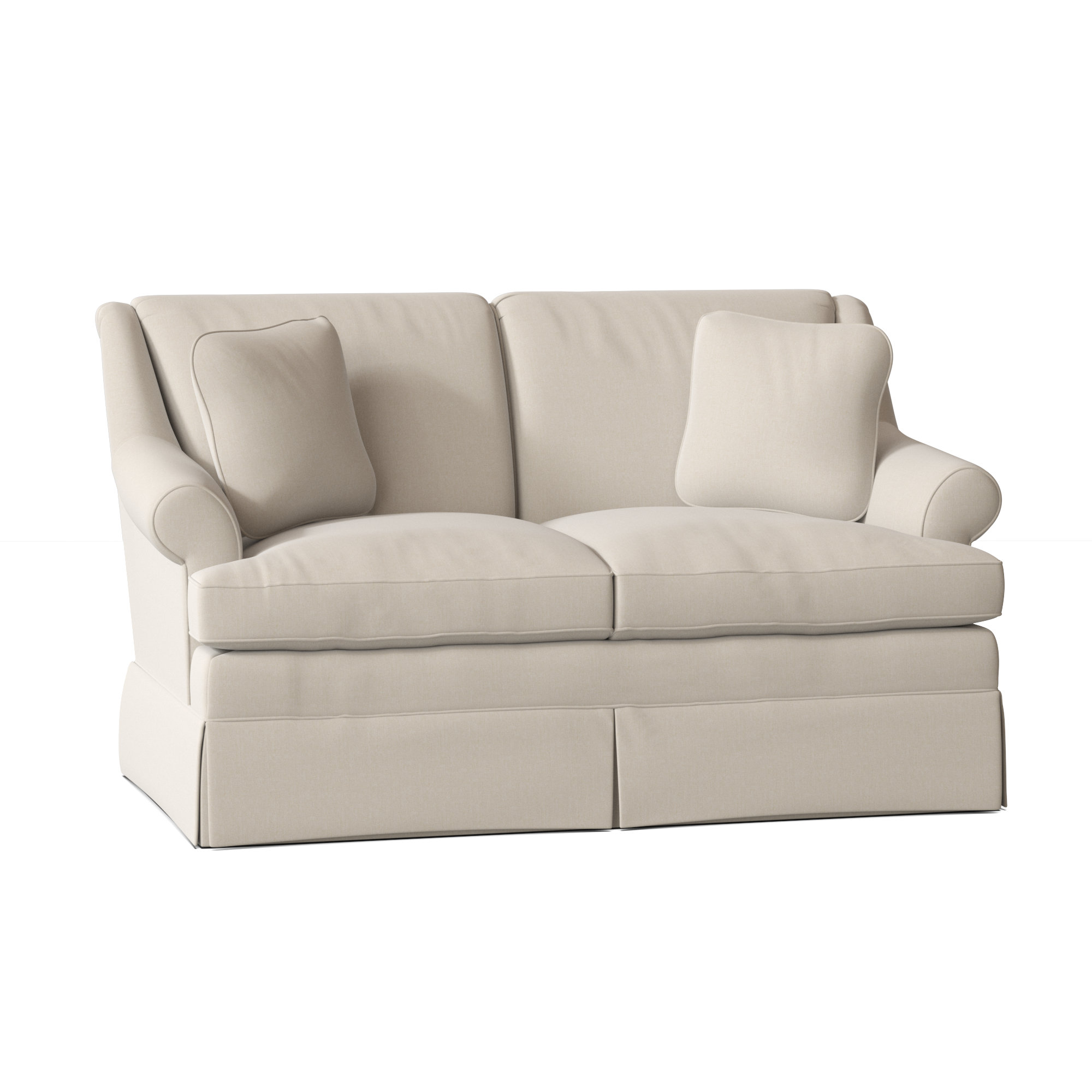 Connor 59'' Upholstered Loveseat, Handsome 31 White Performance Twill, No