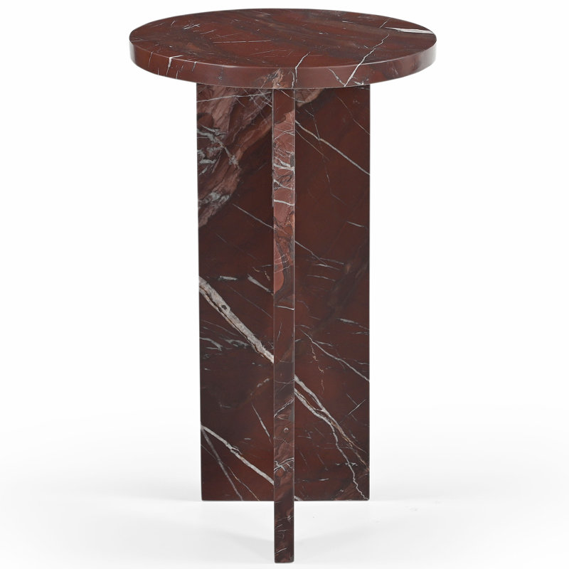 Devlin Marble Drink Table, Red