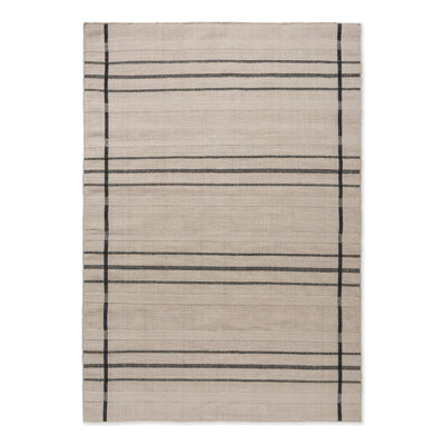 Zona Striped Area Rug in Charcoal/Beige