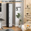 Armoire de rangement robuste en métal 71 po avec tringle et étagère, armoire de rangement mince à 4 portes avec serrures pour le bureau, l'école ou la salle de sport