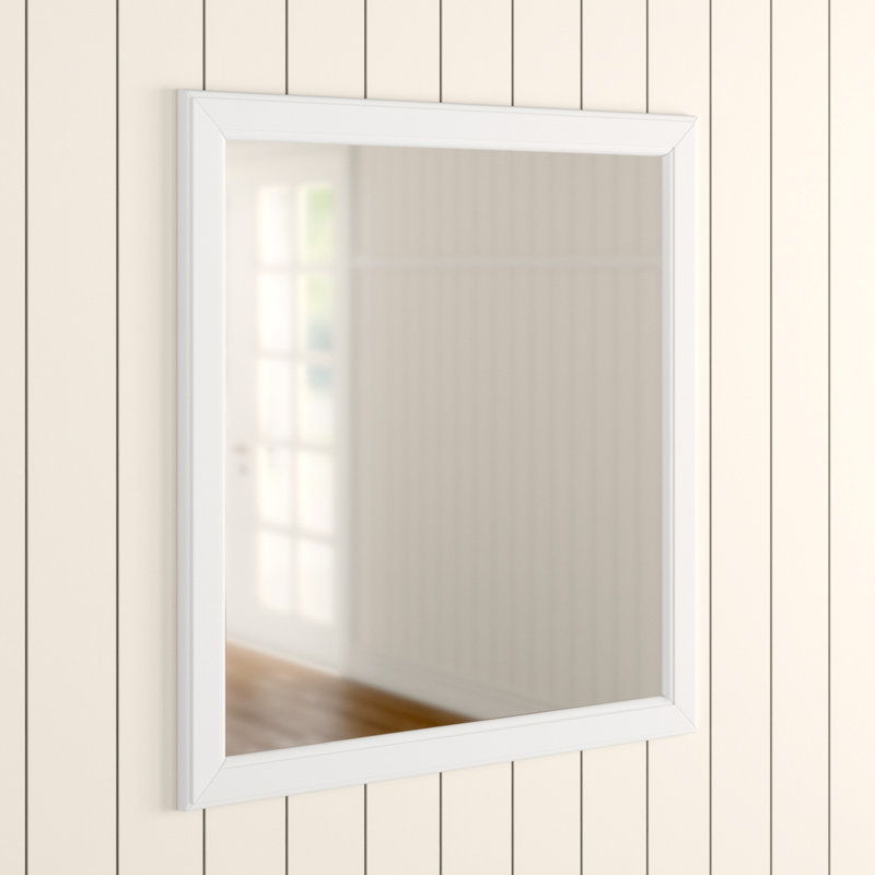 Elim Wood Wall Mirror, White