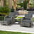 Nevart 2-Person Outdoor All-Weather Wicker Conversation Set with Ottomans and Coffee Table-546666638-591268608