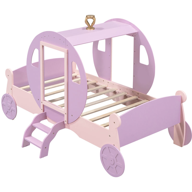 Lit princesse simple avec couronne, Rose