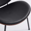 Chaise longue simple en cuir noir Mid-Century