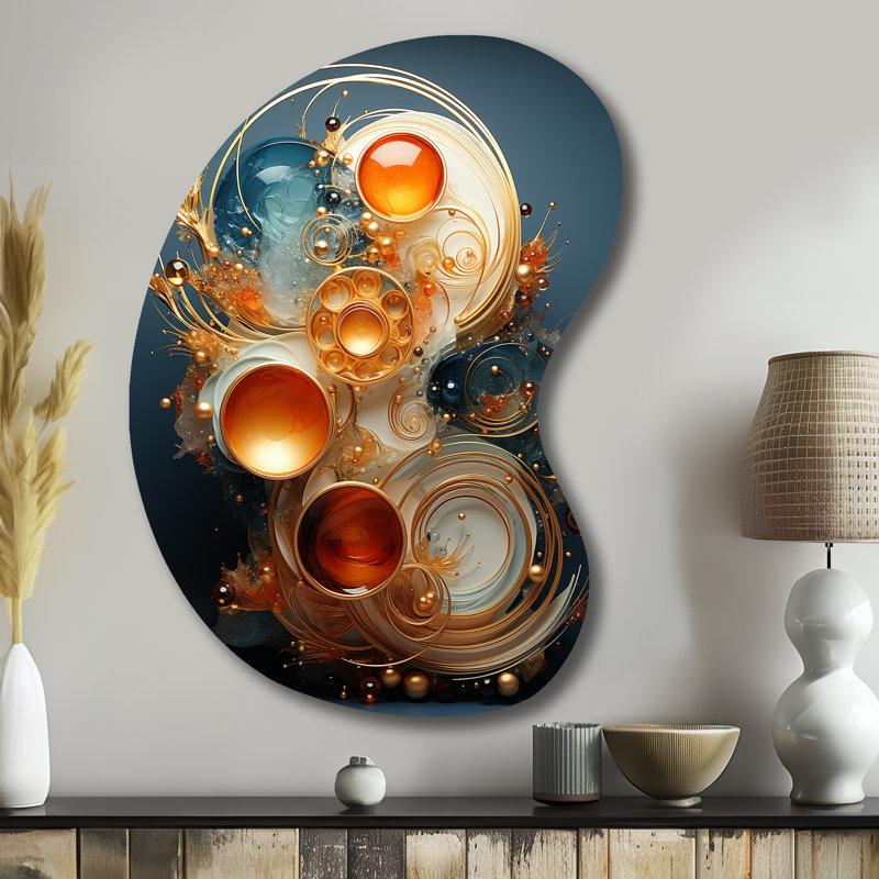 Clayvon - Art mural en métal à spirales abstraites asymétriques, sculpture murale en métal de forme irrégulière
