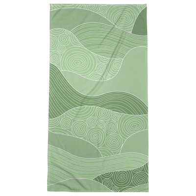 Serviette de plage à vagues dessiné à la main Classic