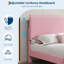 Bed Frame, Platform Bed with Adjustable Corduroy Upholstered Storage Headboard-2052929276-2052929264