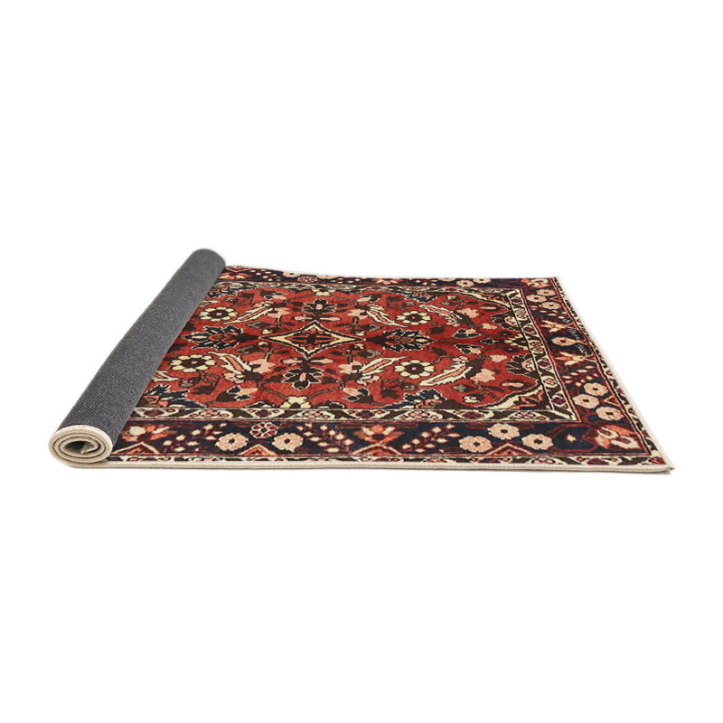 Rouge oriental/brun/crème Tapis décoratif Adanac, Rond 5 pi