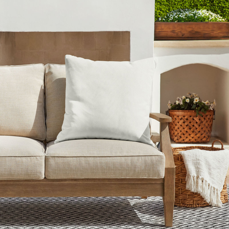 Housse et insert de coussin intérieur / extérieur en polyester Harbourside, 22 po x 22 po, Neige
