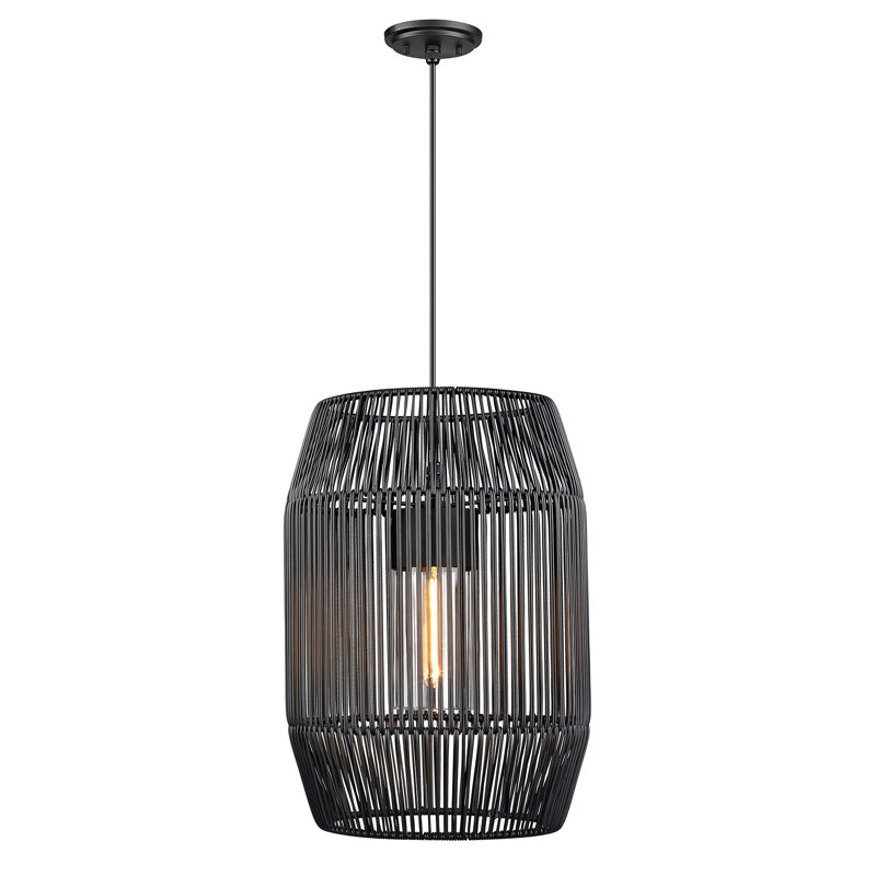 Cirebon 1 - Light Outdoor Pendant, Black Composite Wicker