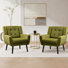 Tufted Upholstered Wide Back Armchair(Set of 2)